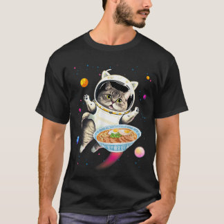 Astronaut Cat In Space With Ramen Noodles Galaxy C T-Shirt