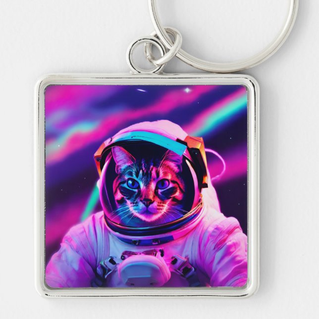 astronaut cat keychain (Front)