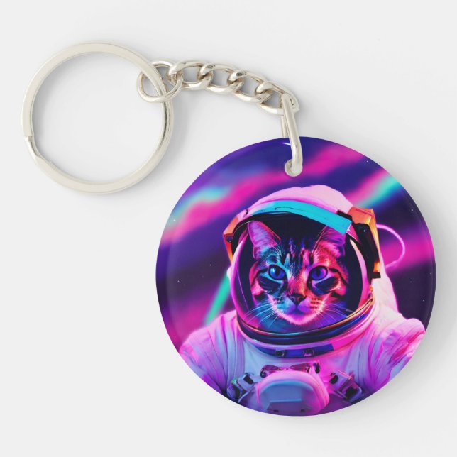 astronaut cat keychain (Front)