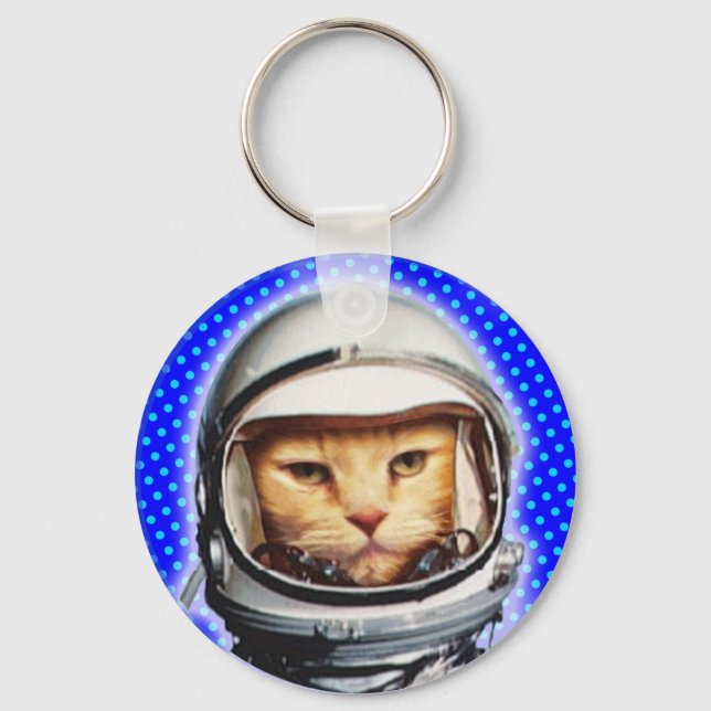 Astronaut Cat Keychain (Front)