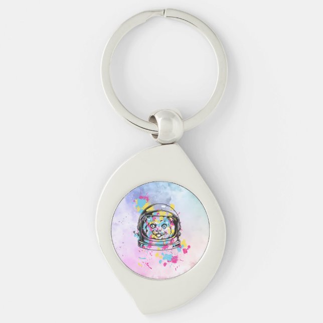 Astronaut Cat Keychain (Front)