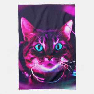 astronaut cat kitchen towel