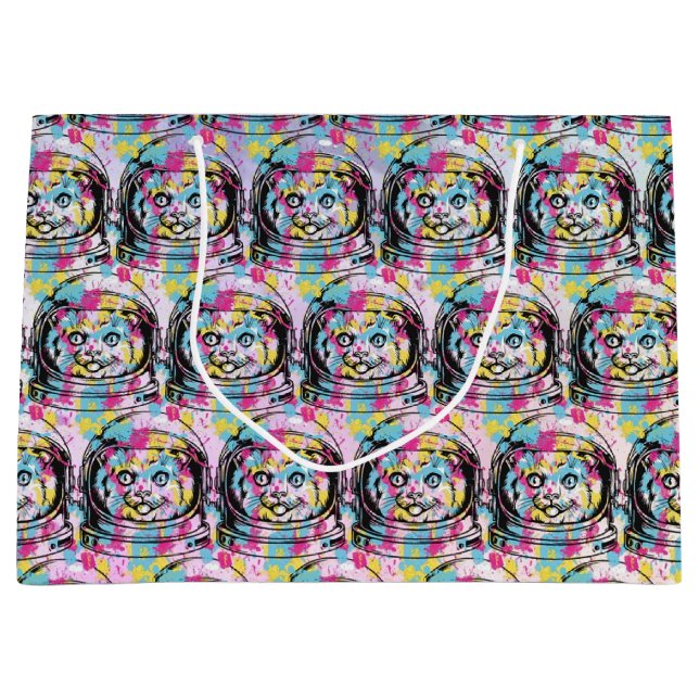 Astronaut Cat Large Gift Bag (Front)
