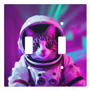 astronaut cat light switch cover