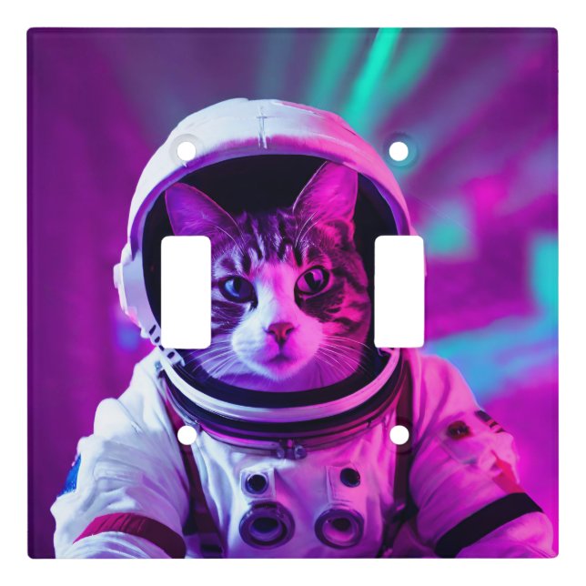 astronaut cat light switch cover (Front)