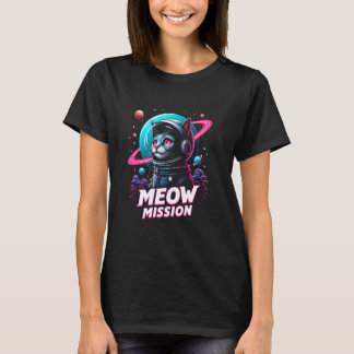 Astronaut Cat Meow Mission Space Kitten Graphic S T-Shirt