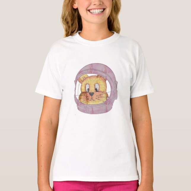 Astronaut Cat Mom Tee, Cosmic Feline Cat Fun T-Shirt (Front)