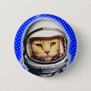 Astronaut Cat Pinback Button