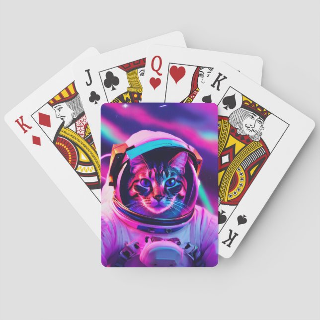astronaut cat poker cards (Back)