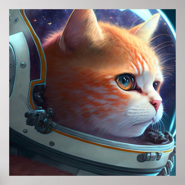 Astronaut Cat Poster (Front)