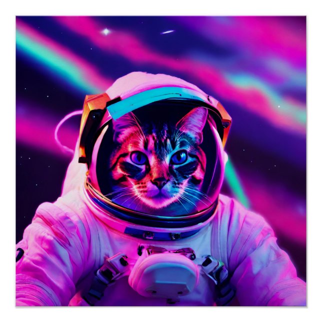 astronaut cat poster (Front)