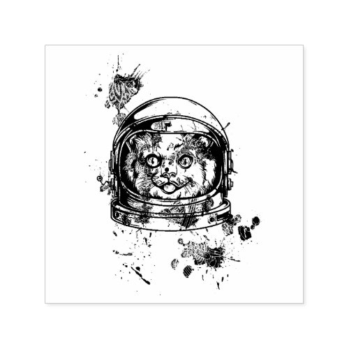 Astronaut Cat Self-inking Stamp