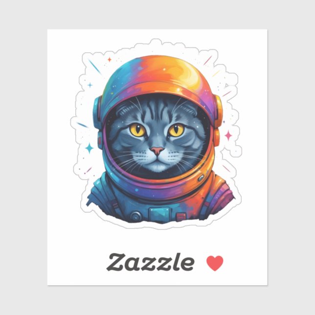 Astronaut Cat Space Funny Cat Lover Sticker (Sheet)