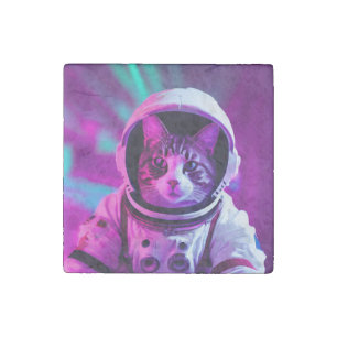 astronaut cat stone magnet