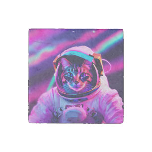 astronaut cat stone magnet