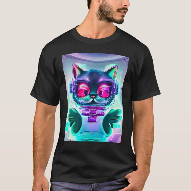 Astronaut cat Tee space cat Tee for men, women, ki (Front)