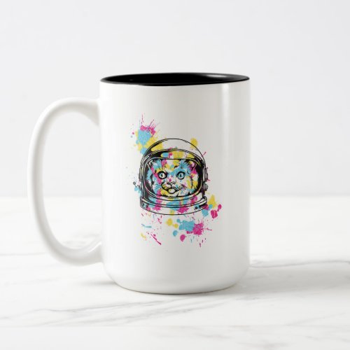 Astronaut Cat Two-Tone Coffee Mug