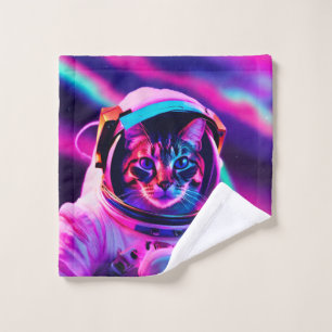 astronaut cat wash cloth