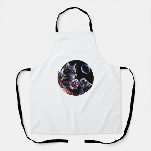 Astronaut Cat with Planet  Apron