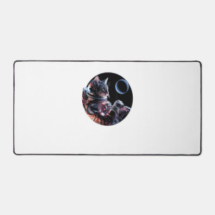 Astronaut Cat with Planet Desk Mat