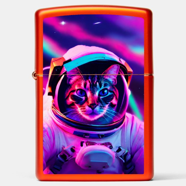 astronaut cat zippo lighter (Front)