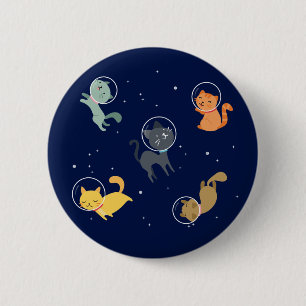Astronaut Cats In Space Button