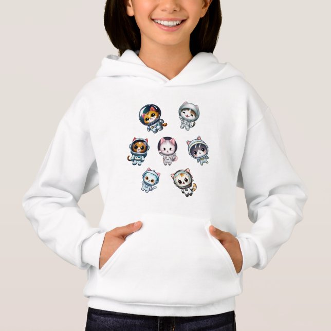 Astronaut Cats in Space With Friends  Hoodie (Front)