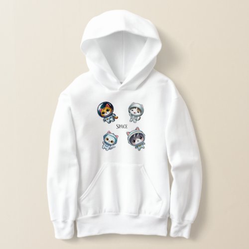 Astronaut Cats in Space With Friends  Hoodie
