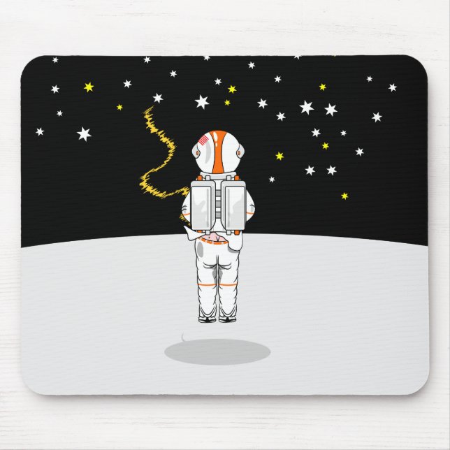 Astronaut Caught Short Weeing in Space Mouse Pad (Front)
