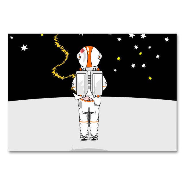 Astronaut Caught Short Weeing in Space Table Number (Front)