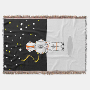 Astronaut Caught Short Weeing in Space Throw Blanket