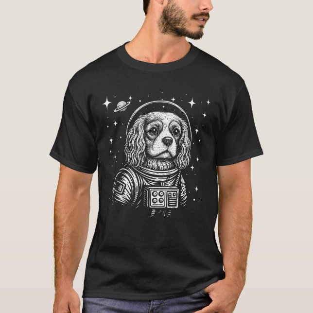 Astronaut Cavalier King Charles Spaniel Space Gala T-Shirt (Front)
