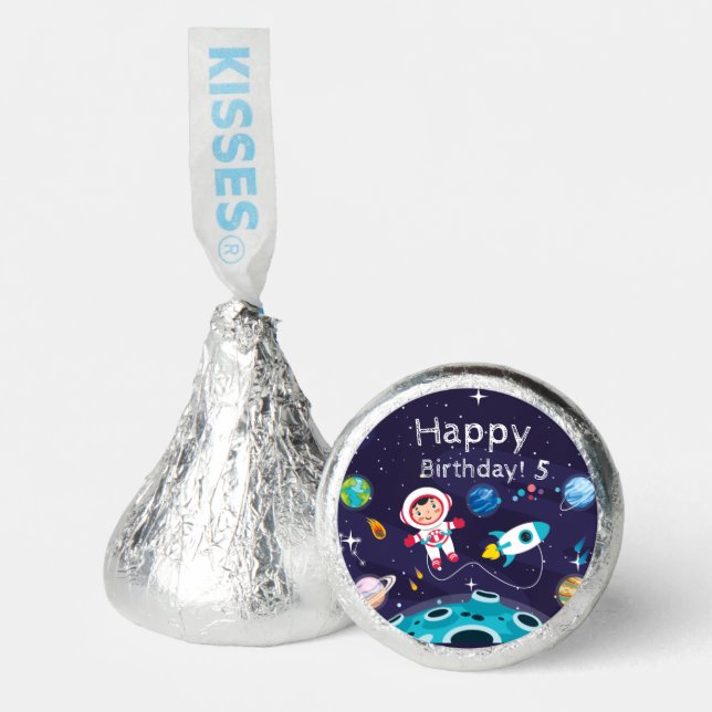 Astronaut child on the moon, monogrammed name hershey®'s kisses® (Front)