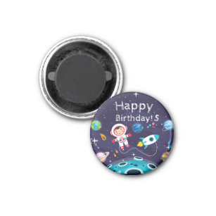   Astronaut child on the moon, monogrammed name Magnet