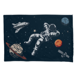 astronaut chilling in space pillow case