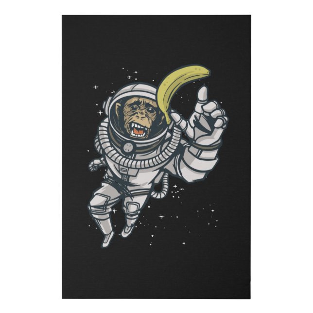 ASTRONAUT CHIMP FAUX CANVAS PRINT (Front)