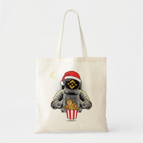 Astronaut Christmas Binance Coin HODL To The Moon Tote Bag