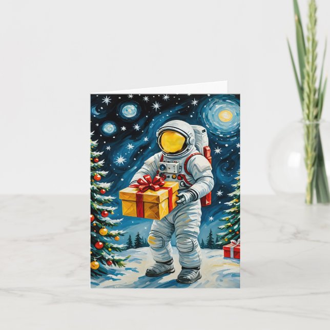Astronaut Christmas Celebration Holiday Card (Front)