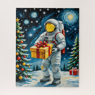 Astronaut Christmas Celebration Jigsaw Puzzle
