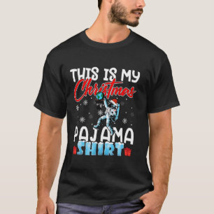 Astronaut Christmas Pajama Space Tree Snowflakes X T-Shirt