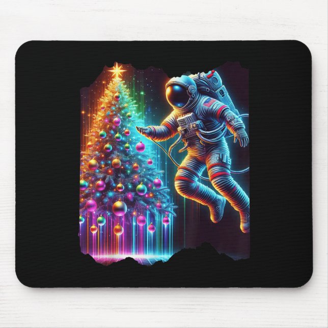 Astronaut Christmas Tree Xmas Space Christmas Astr Mouse Pad (Front)