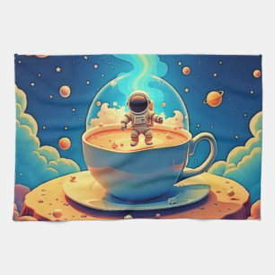 Astronaut Coffee Space Art Kitchen Towel