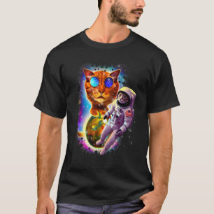 Astronaut Cosmic Cat Space Galaxy Rainbow Galactic T-Shirt