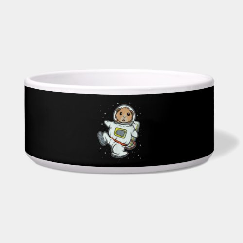 astronaut cosmic guinea pig floating in space cavy bowl