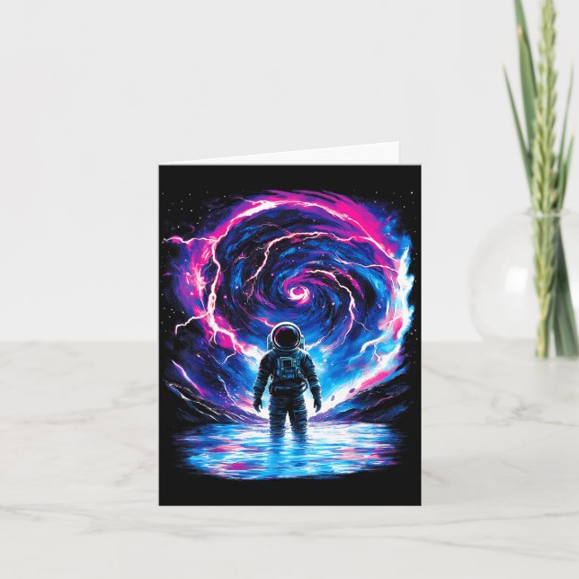 Astronaut Cosmic Outer Space Galaxy Science  Card (Front)