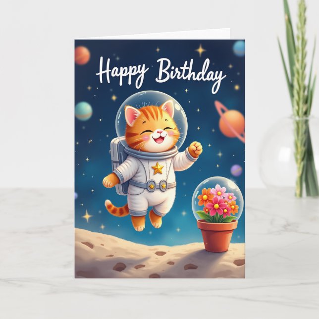 Astronaut Creature Birthday Card (Front)