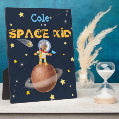  Astronaut cute Space theme Custom Photo Name Plaque