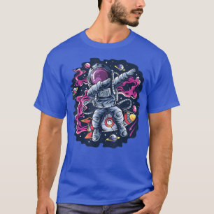 Astronaut Dabbing Dance Space Rocket with Stars Pl T-Shirt