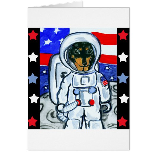 Astronaut dachshund cards (Front)