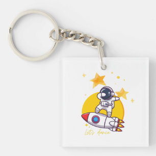 astronaut dance on a rocket keychain
